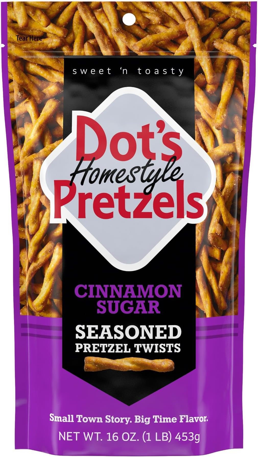 Dot's Pretzels Cinnamon Sugar Seasoned Pretzel Twist Snack, 16oz Grocery Sized Bag