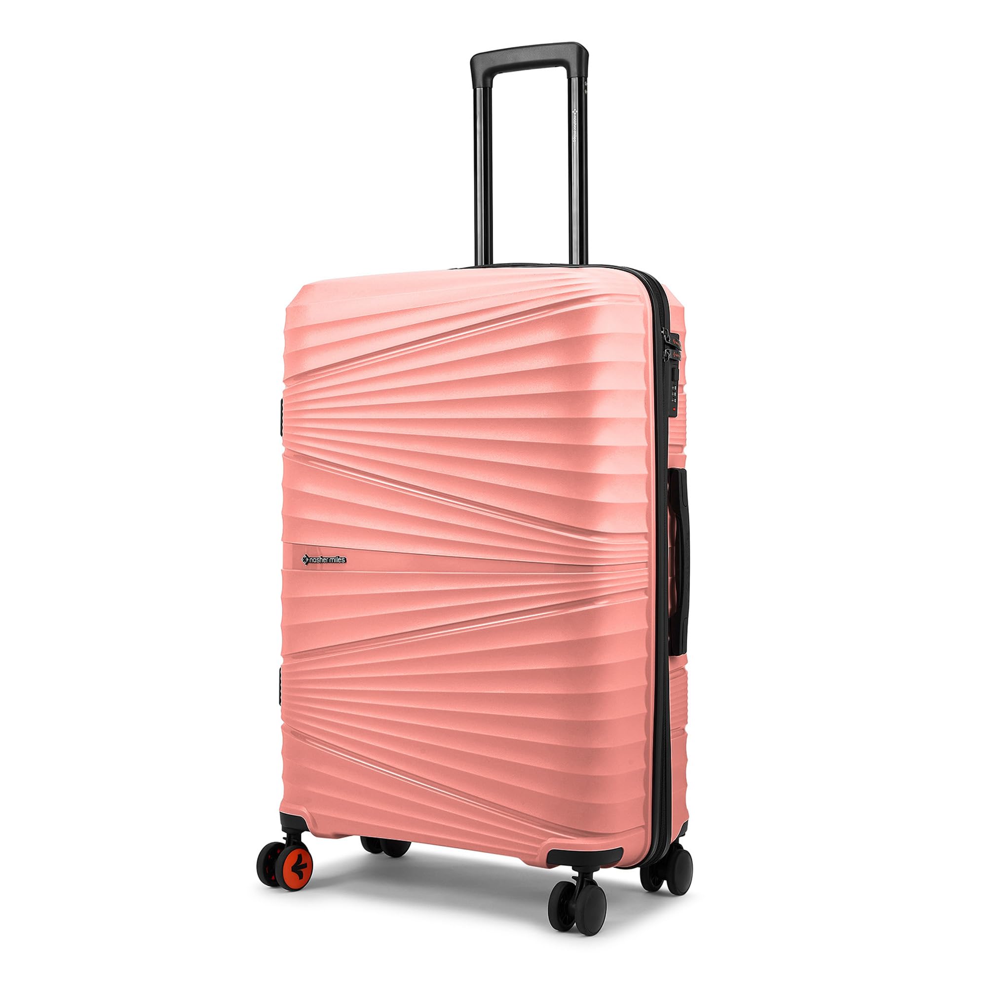 Mumbai Hard-Sided Polypropylene 8 Wheels Double Spinner Check-in Luggage Peach 28 inch |75cm Trolley Bag, Large