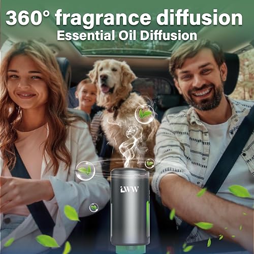 Miniatura 19 de Ambientador inteligente para automóvil, 3 niveles de intensidad ajustable, difusor de aroma recargable, difusor de aroma ajustable, 220 mAh