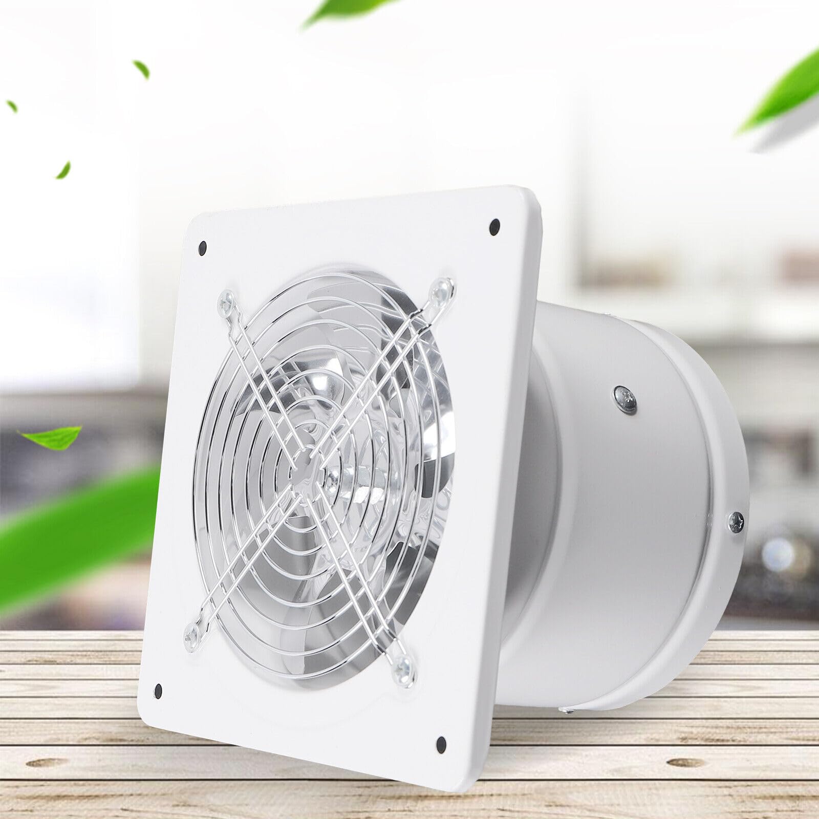 Axial Industrie Ventilator Metall Gebläse Lüfter 6 zoll Mehrzweck Abluftventilator mit Geschlossener Motor Abluft Wand Fenster Badlüfter für Küche Bad Zuluft 220V 50Hz 40W