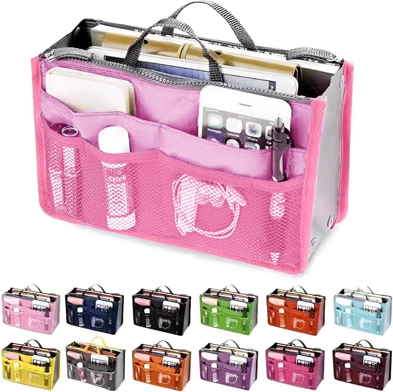 Organisateur De Sac Ducomi - 13 Poches Extensible - Nylon Lavable - Bleu Marine - Pour Transfert Rapide Entre Sacs