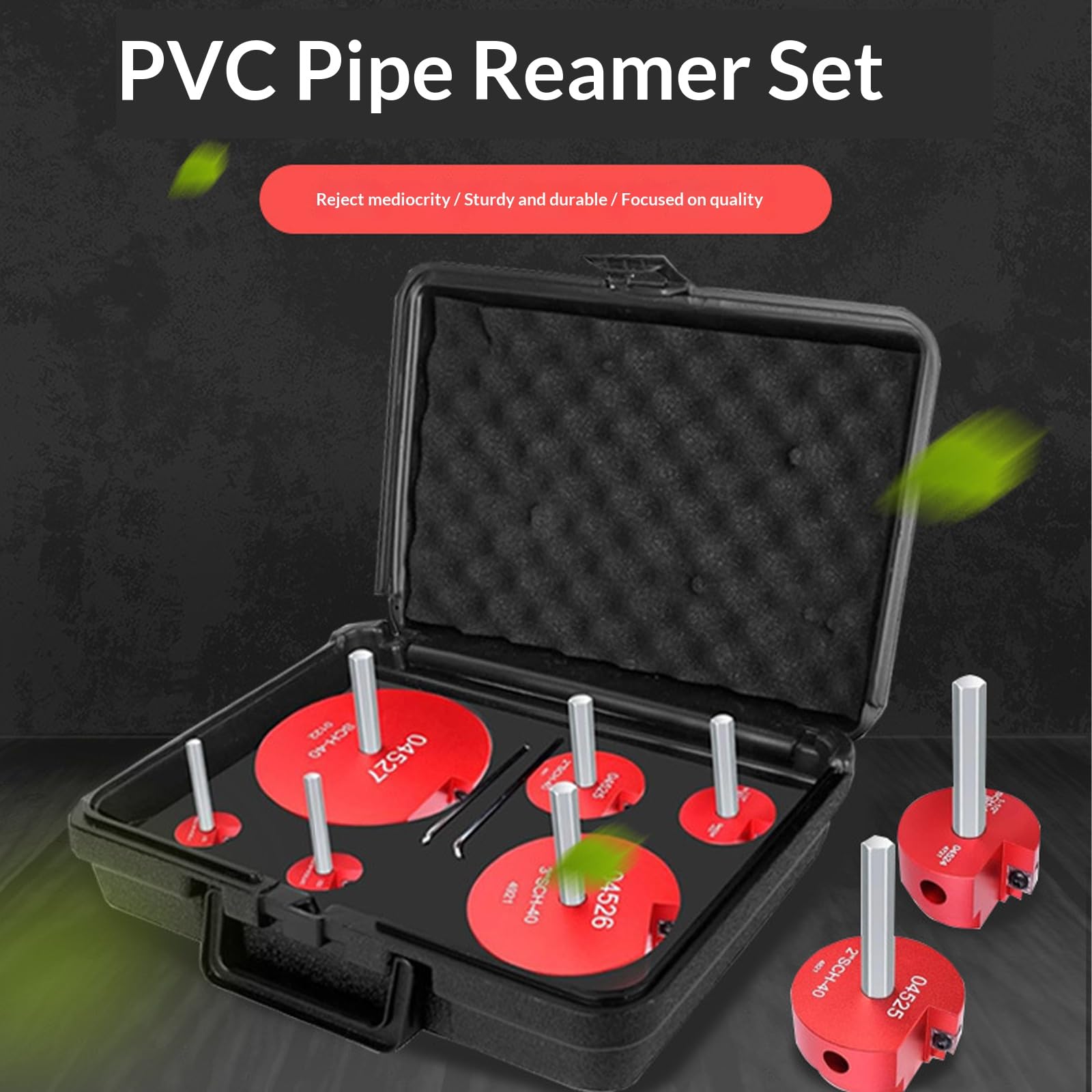 Alésoir pour tuyaux en PVC, lot de 6 outils d'ébavurage de tuyaux pour tuyaux d'eau de 32 mm, 40 mm, 50 mm, 100 mm, kit de nettoyage de tuyaux de plomberie
