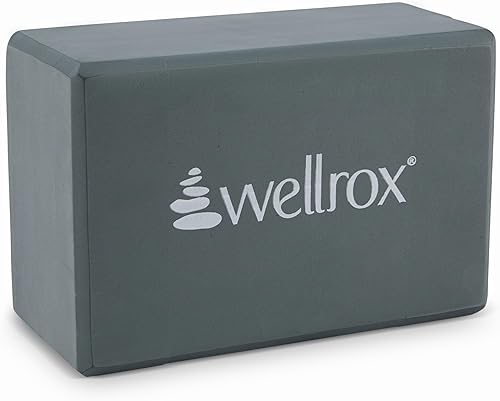 Wellrox Bloque de yoga de apoyo antideslizante EVA para yoga, pilates, estiramiento y meditación (4 x 6 x 9 pulgadas)