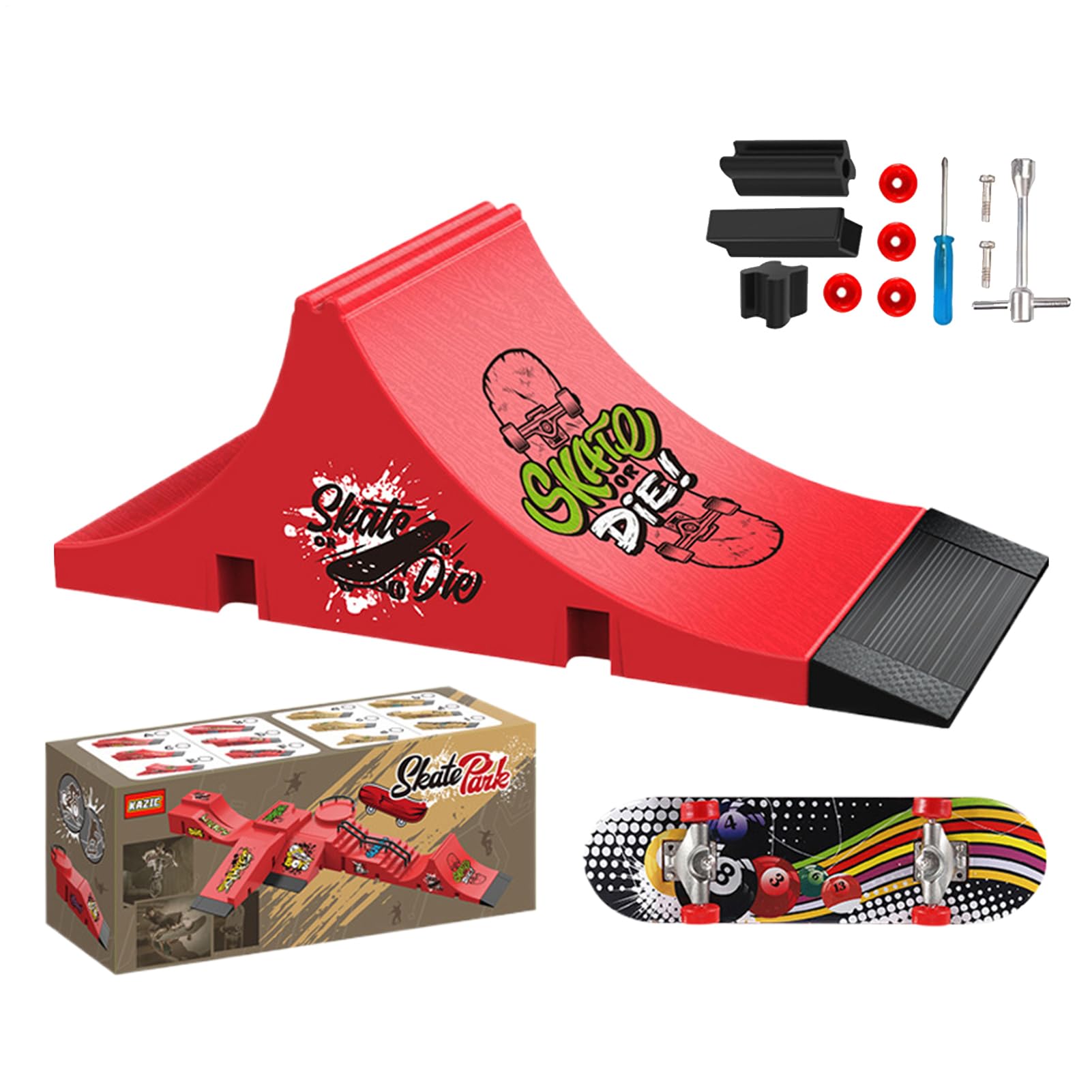 Finger Skateboard | with Fingerboard Small Toys - Finger Board Skate Training Ramp | for Kids Adults Indoor Outdoor Home Travel Classroom Party Competition