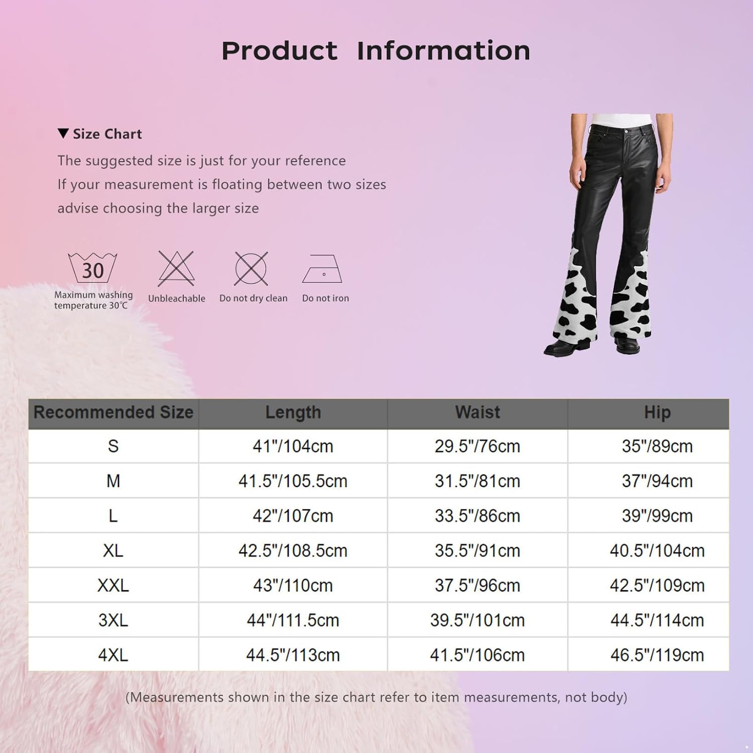 Men 70s Disco Pants High Waisted Flare Leggings Cowboy Costume for Halloween Party