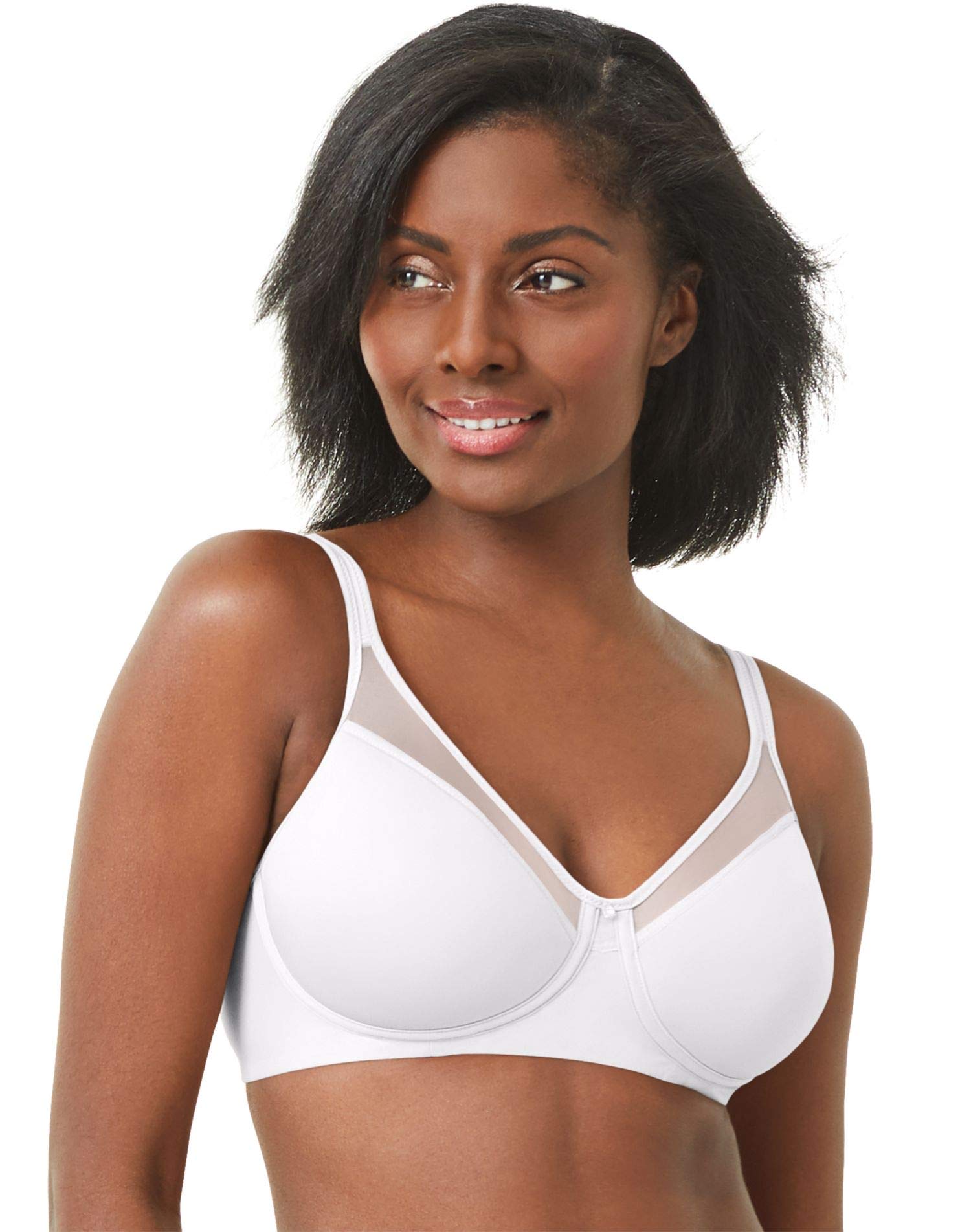 BaliWomen's One Smooth U Ultra Lite Spacer Wireless Bra DF3440, White, 38B