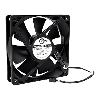 120mm 12V Waterproof Cooling Fan, 25mm Thick, IP68 Design, 3-Pin FG