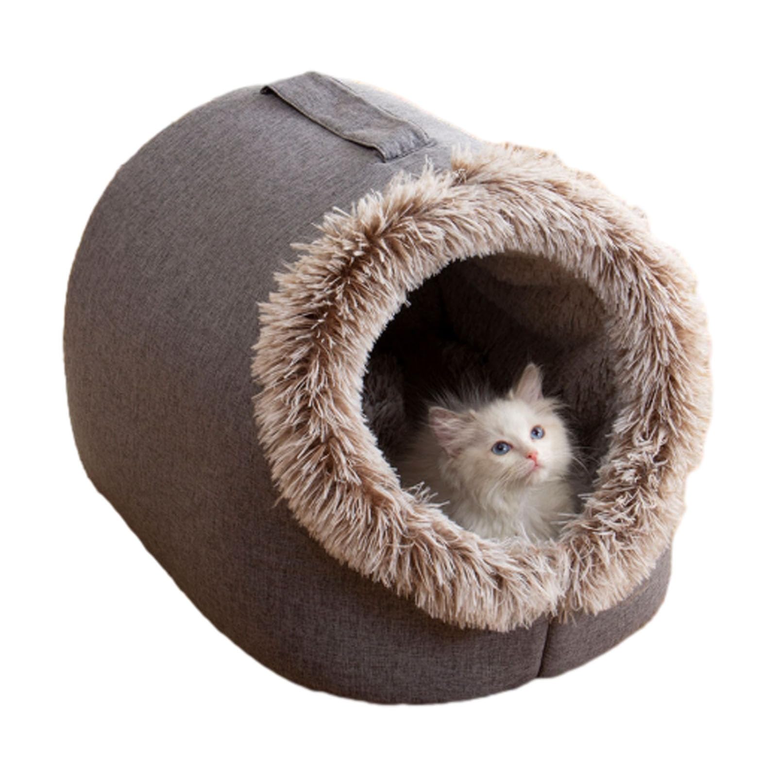 Winter Warm Pet Cave Bed, Winter Cat Bed Cave,for Indoor Thickened Soft Plush Cozy with Non-Slip Bottom, Soft Plush Cozy Dog and Cat Hideaway, for Small Medium Dogs, Cats