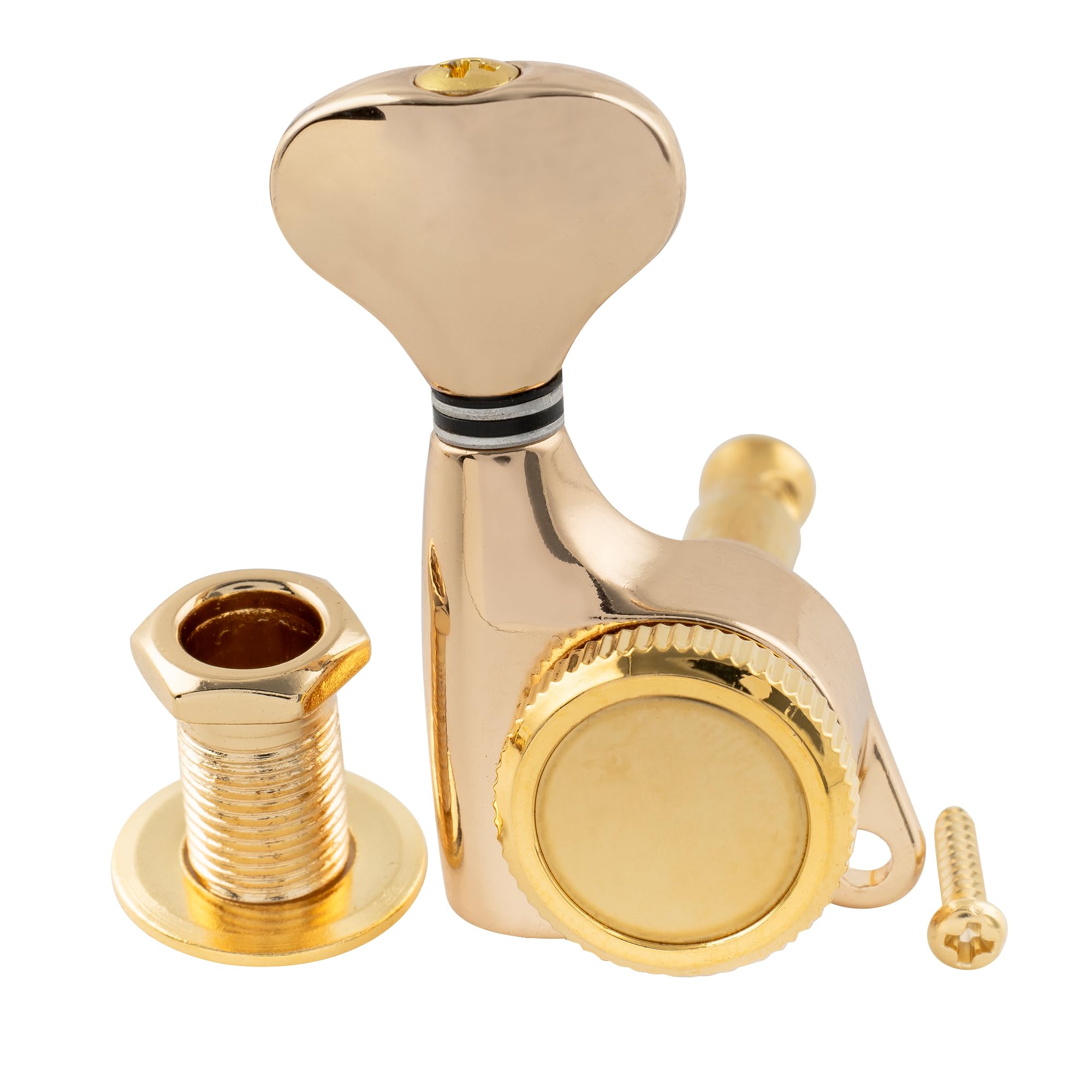 Musiclily Pro 6 w linii Tunery Blokujące Gitarowe Klucze Blokowane Locking Tuners Kołki Strojenia do Gitary Elektrycznej Strat Tele, Złoty Pokrętła G