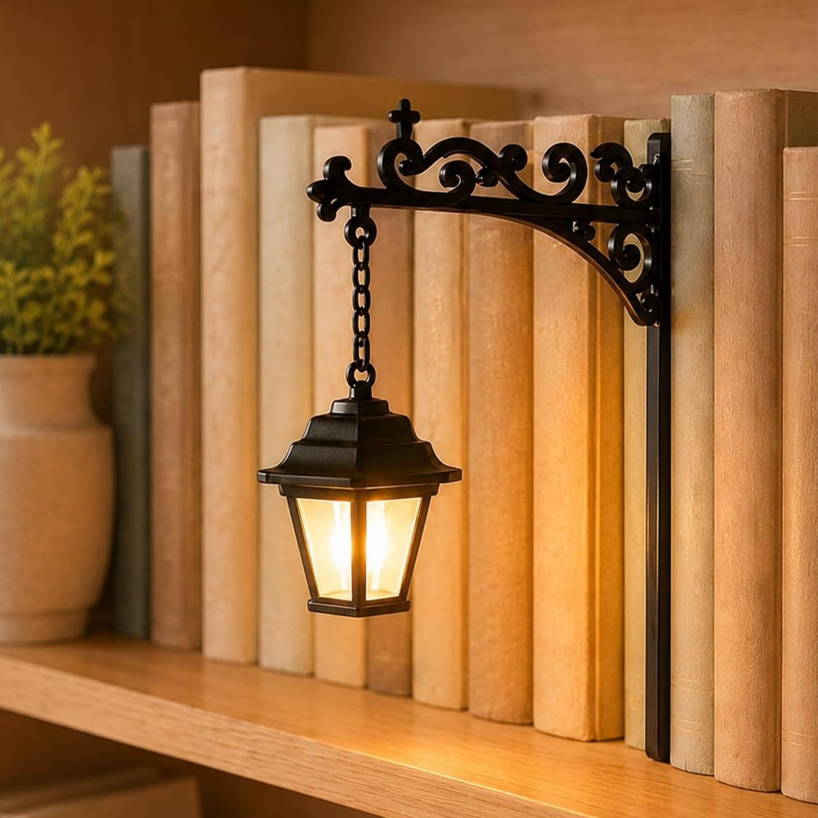 Bookshelf Lantern, Library Lantern Mini Bookshelf Lamp