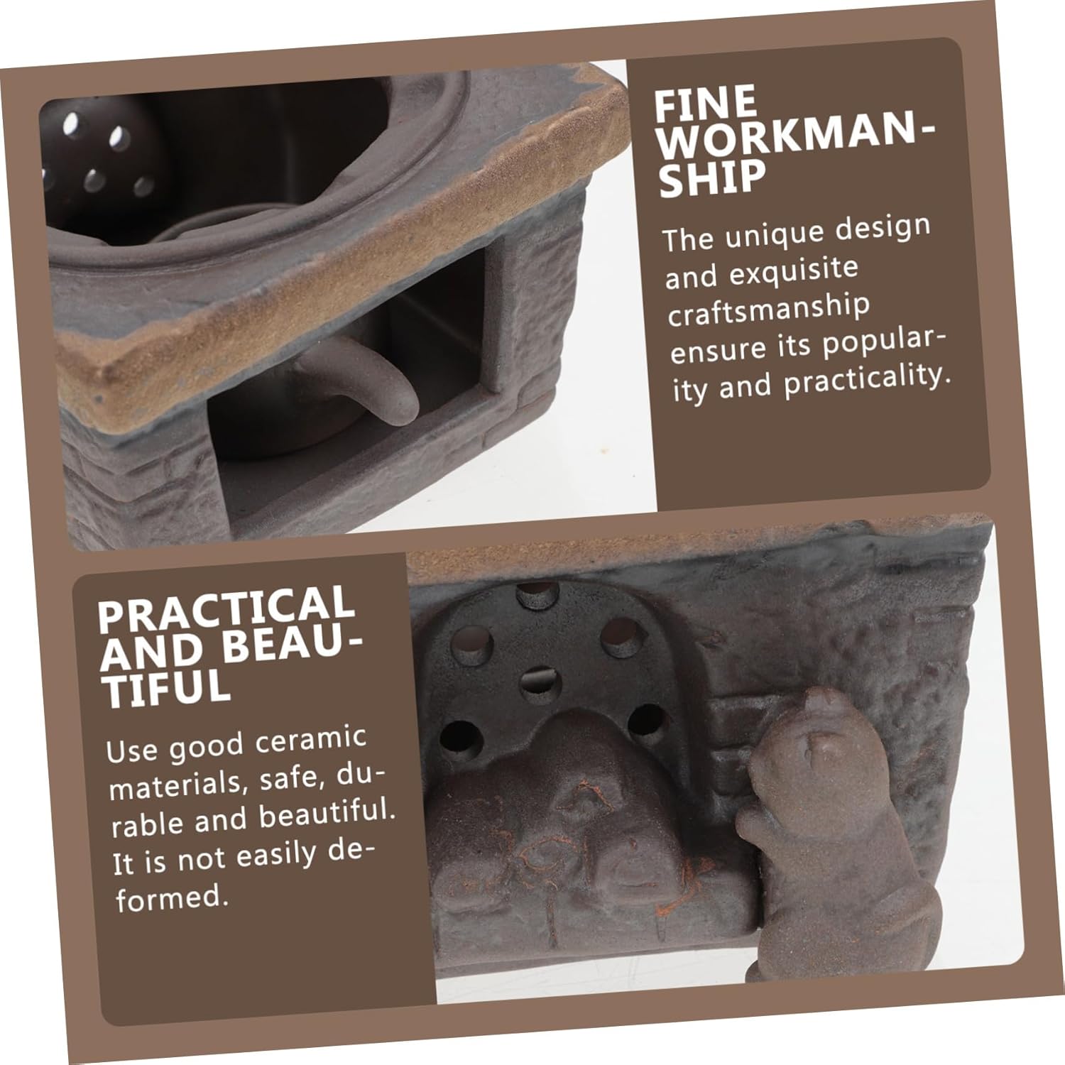 Luxshiny Vintage Ceramic Teapot Heater Base Retro Tea Warmer for Candle Heating Heat Resistant Accessory for Tea Parties and Home Use Teapot Heating Tool