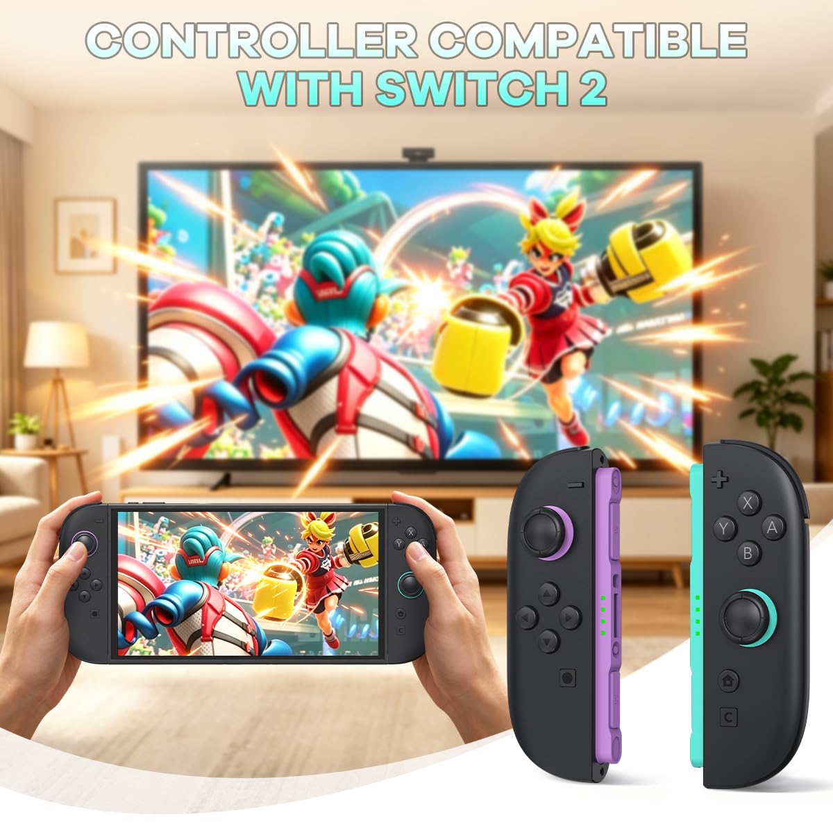 MOOGOLE Controller compatibile con Switch 2, controller wireless con doppia vibrazione/controllo del movimento