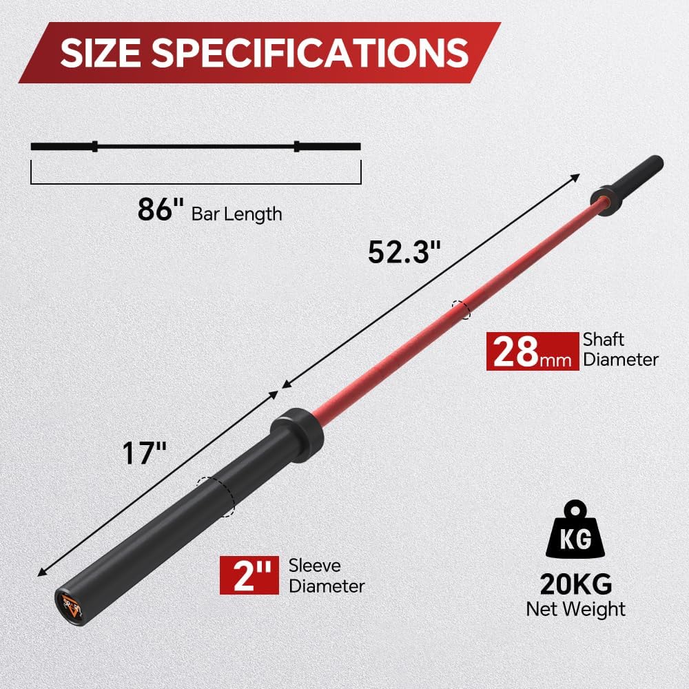 7FT Olympic Barbell Bar with Weight Plate Set Combo, Solid Olympic Bar with Bearings, 700Lbs Capacity Weight Bar for Home Gym Strength Training, Weightlifting, Powerlifting, Fit for 2" Olympic Plates