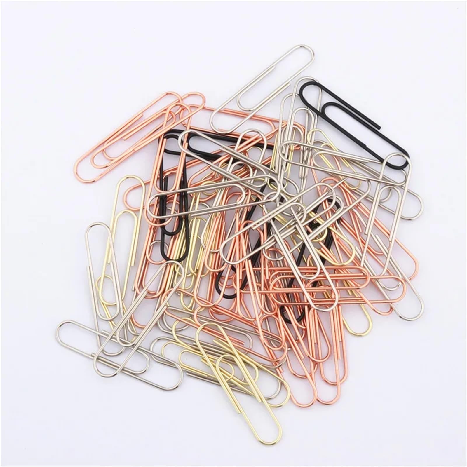 Büroklammern 10Pcs 15/28/33/50mm Notebook Memo Pad Bookmark Binder Paperclips Accessories Paper Clips Binding Supplies Student Office Stationary(Golden -50mm)