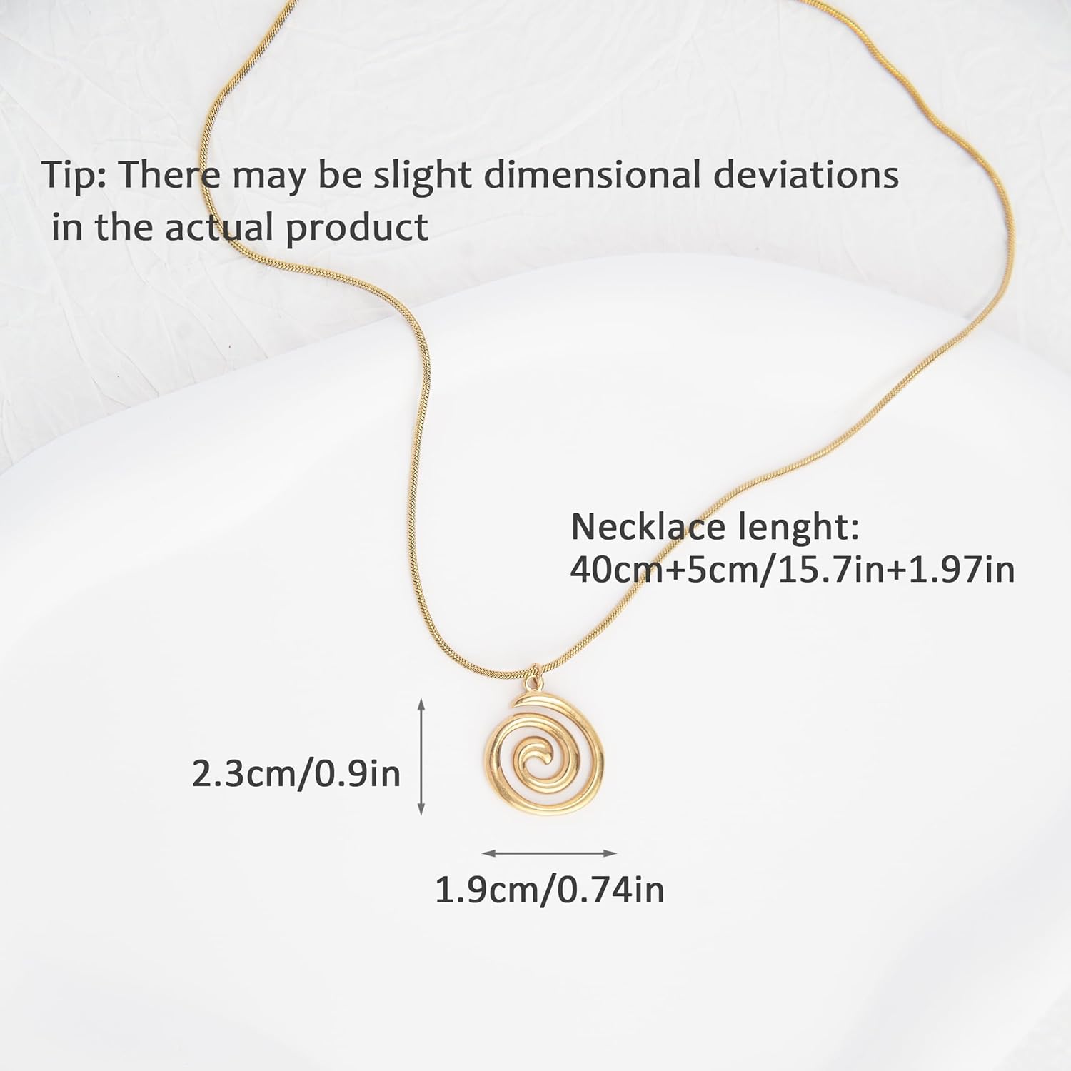 Gold Statement Necklaces for Women - Boho Spiral Swirl Pendants Necklaces, Gold statement necklace - Image 3