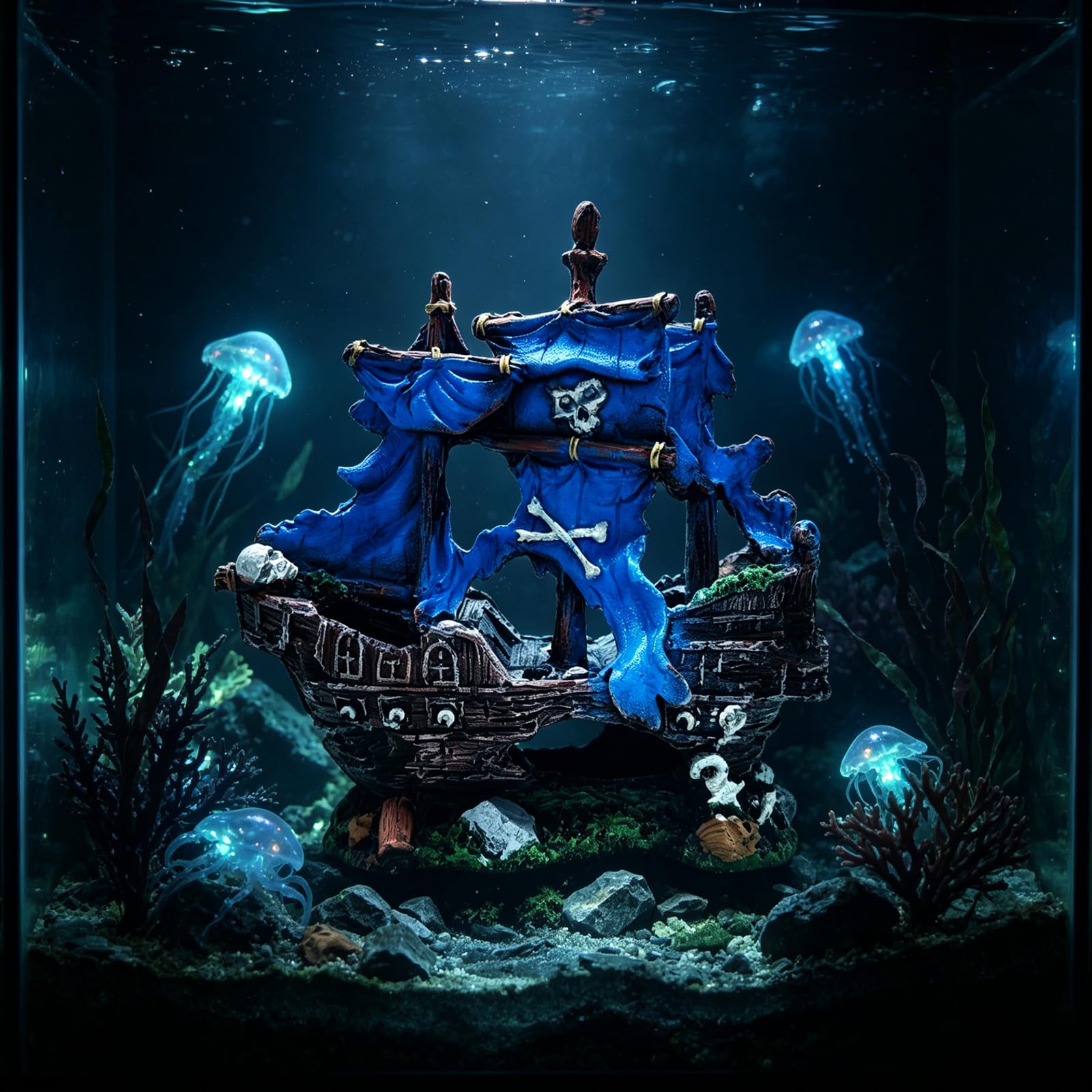 Sunken Ship Aquarium Decoration - Fish & Shrimp Hideaway -7
