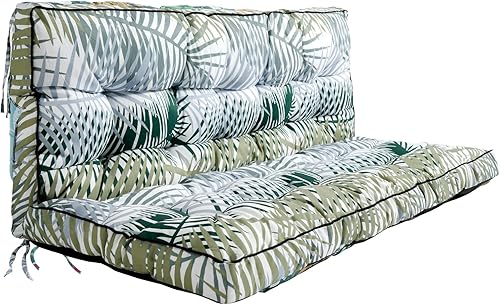 Cojín para bancos exteriores con respaldo, cojines gruesos impermeables para columpio de 23 plazas, cojines de columpio de porche para exteriores