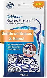 OrVance Braces Flosser - Designed for Braces for an Easy & Effective Clean, Ultra Strong Floss - 40 Count (Pack of 1)