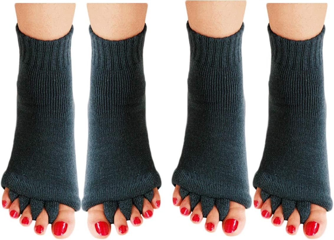 Toe Separator Yoga Gym Sports Massage Foot Alignment Socks 2 Pairs