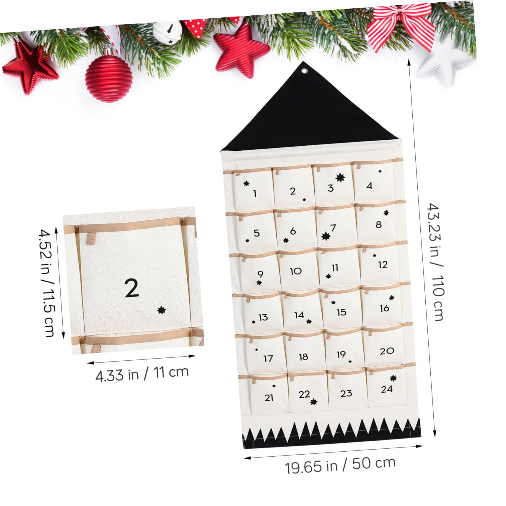 MAGICLULU Aufbewahrungstasche Über Der Tür Geschenkpapier-organizer Weihnachts-countdown-dekoration Weihnachts-adventskalender Mit Taschen Wandteppich Ornament Hängend Baumwolle Kind