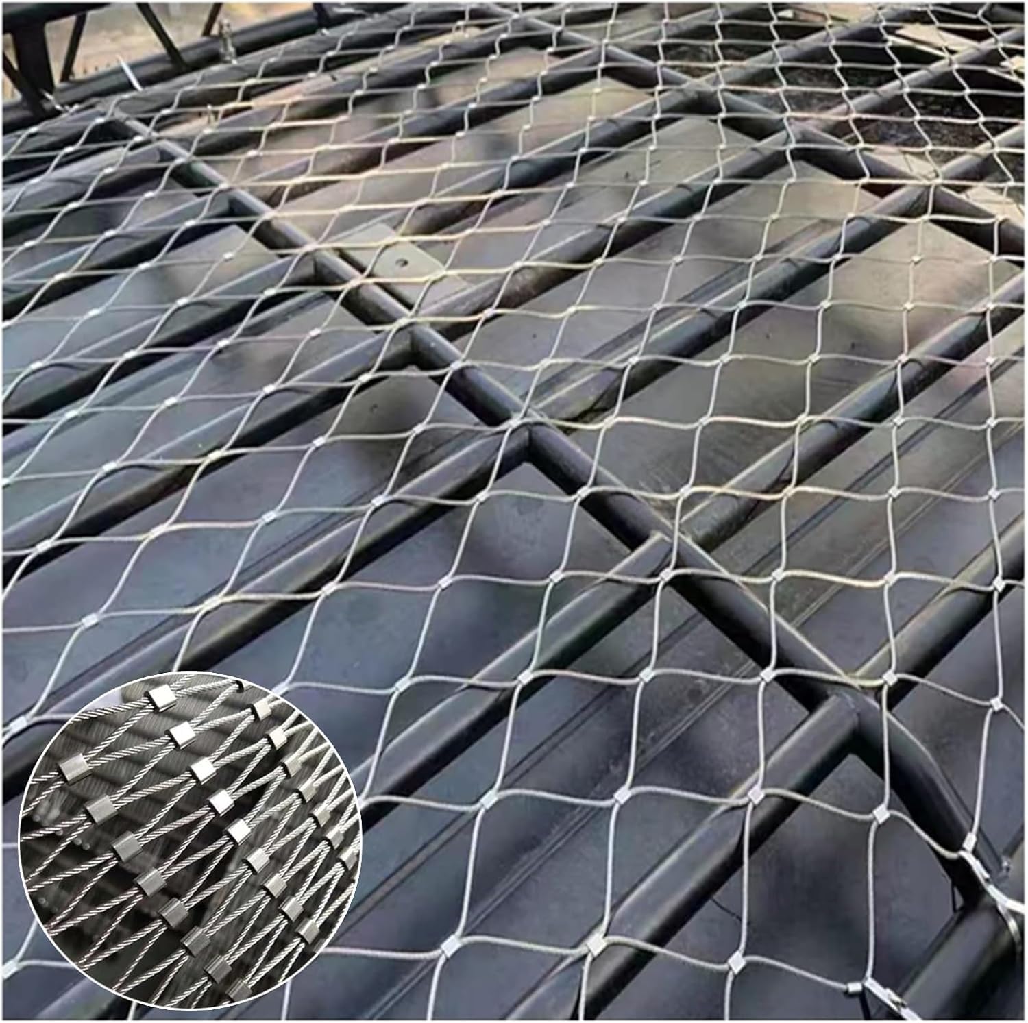 Maille en corde d'acier inoxydable 304 flexible de 1,2x2m pour protection balcon et escalier