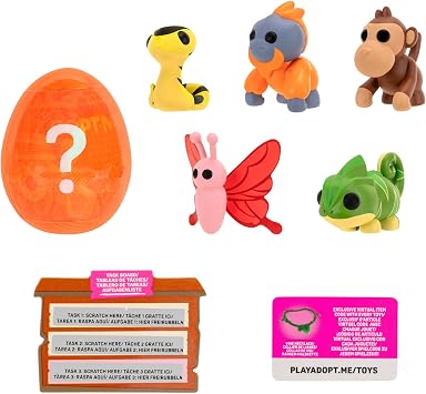 Adopt Me! Pets Multipack Tropical Time - Hidden Pet - Top Online Game - Exclusive Virtual Item Code Included - Fun Collectible Toys for Kids Featuring Your Favourite Pets, Ages 6 Plus