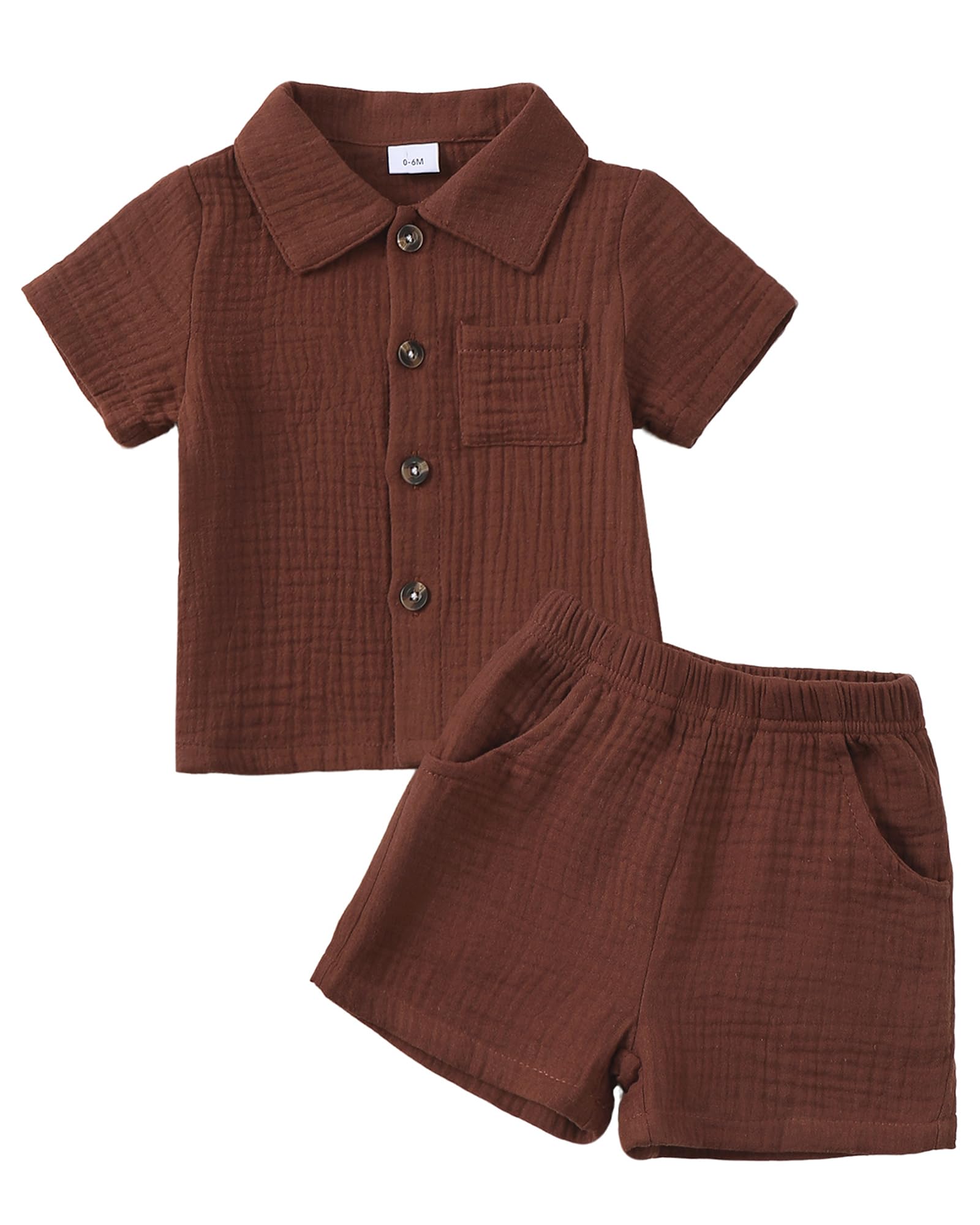 Jecson Baby Boy Clothes Baby Boy Outfits Baby Boy Summer Clothes Cotton 2 Piece Set with Button Down Shirt and Shorts 0-3T