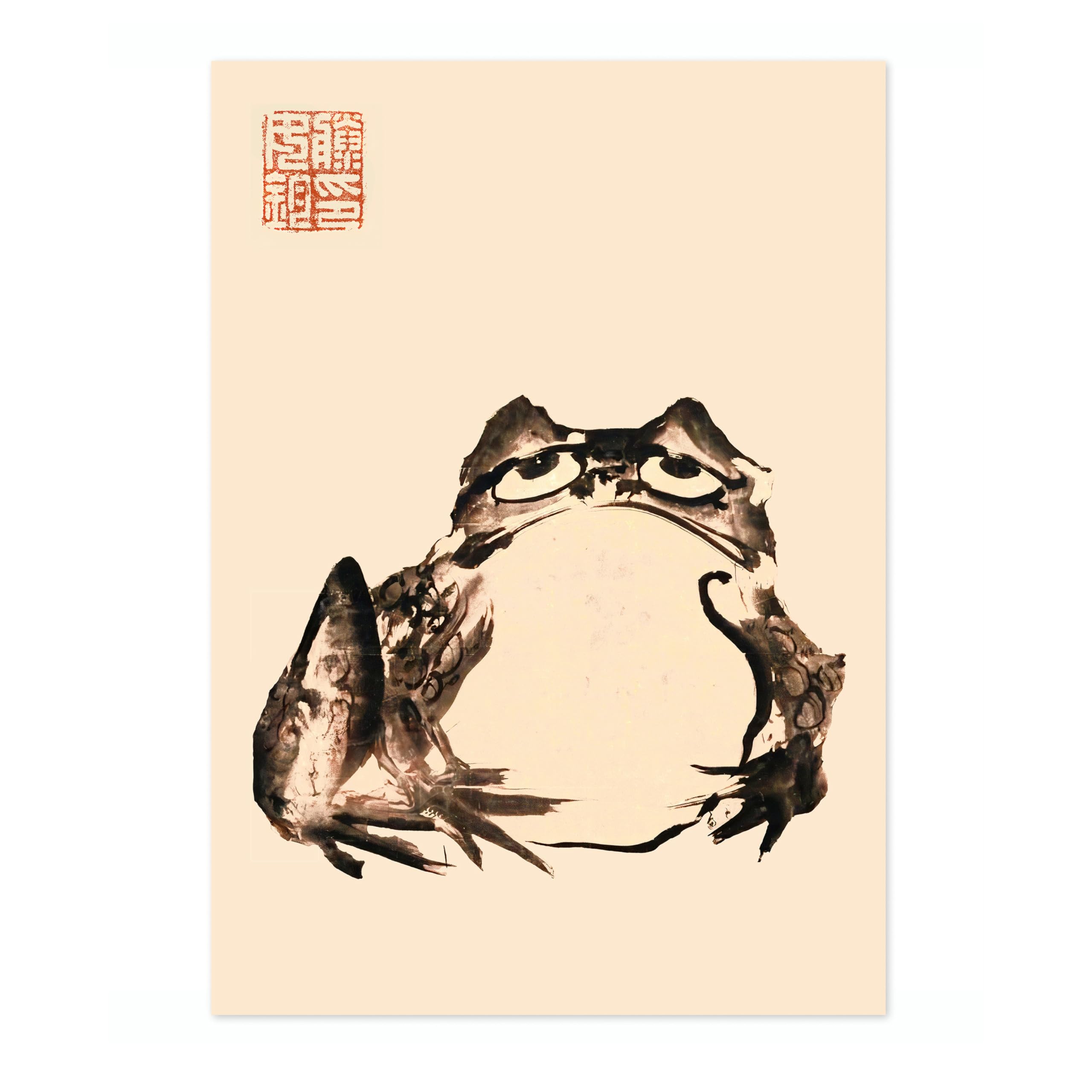 Matsumoto Hoji Sad Frog Poster, Japansese Art Woodblock Ukiyo-e Print, Framed Japanese Wall Art, Archival Matte, A4 (Print Only) - 29.7x21cm — view 27