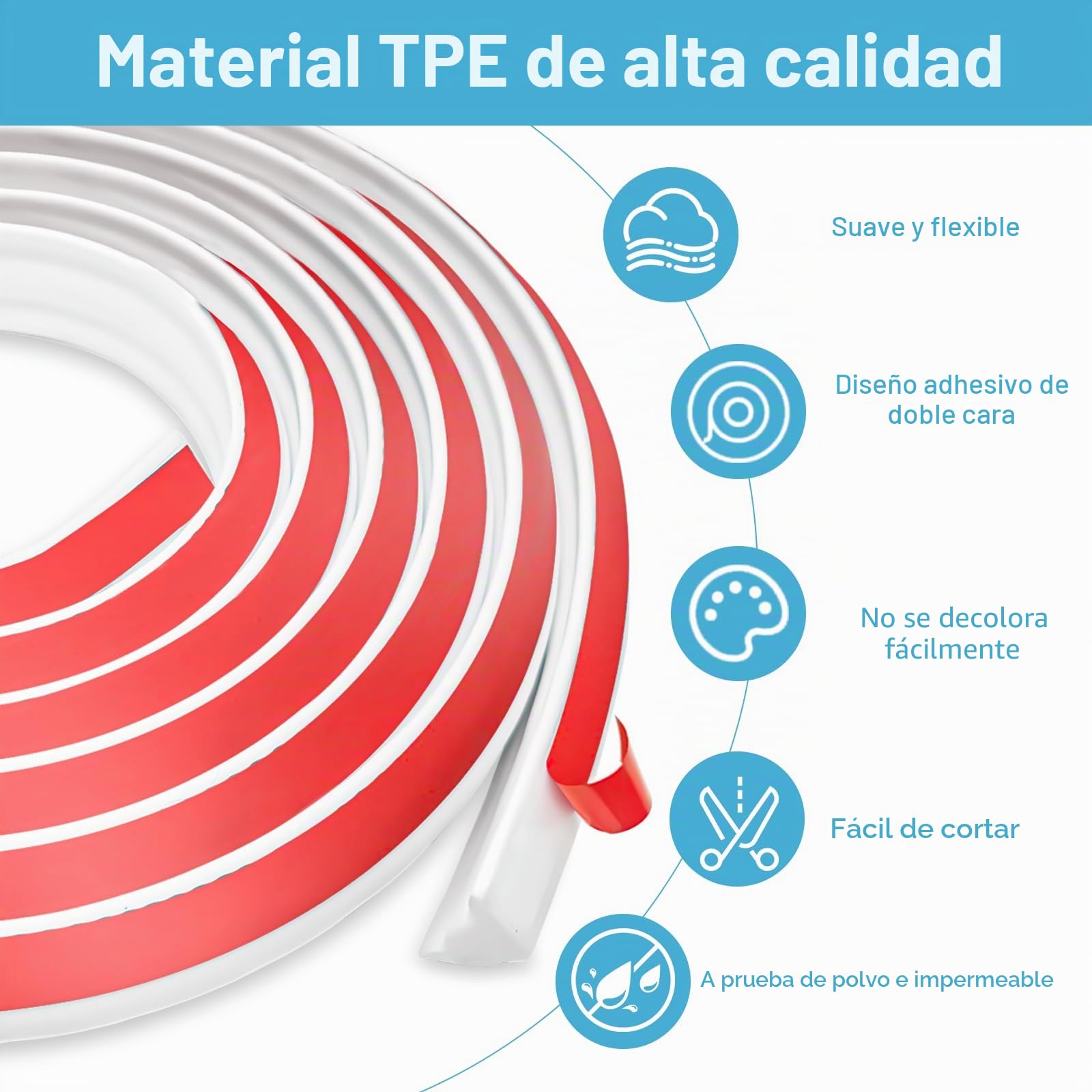 Molduras decorativas flexibles autoadhesivas para techo, 27 mm x 20 mm, de TPE, autoadhesivas, para bordes de pared, azulejos