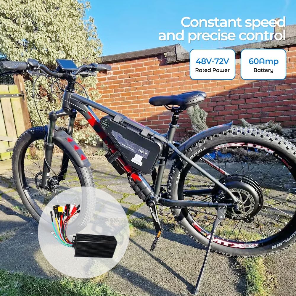 48V 60V 72V Smart Ebike Controller Kit with App Programmable Settings Intelligent Brushless Motor Controller for Electric Bicycle Scooter E-Scooter