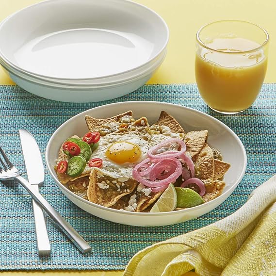 Corelle Vitrelle 18-Piece Service for 6 Dinnerware Set, Triple Layer Glass & 4-Pc Versa Bowls for Pasta, Salad and More, Service for 4, Durable and Eco-Friendly 30-Oz, Compact Stack Bowl Set