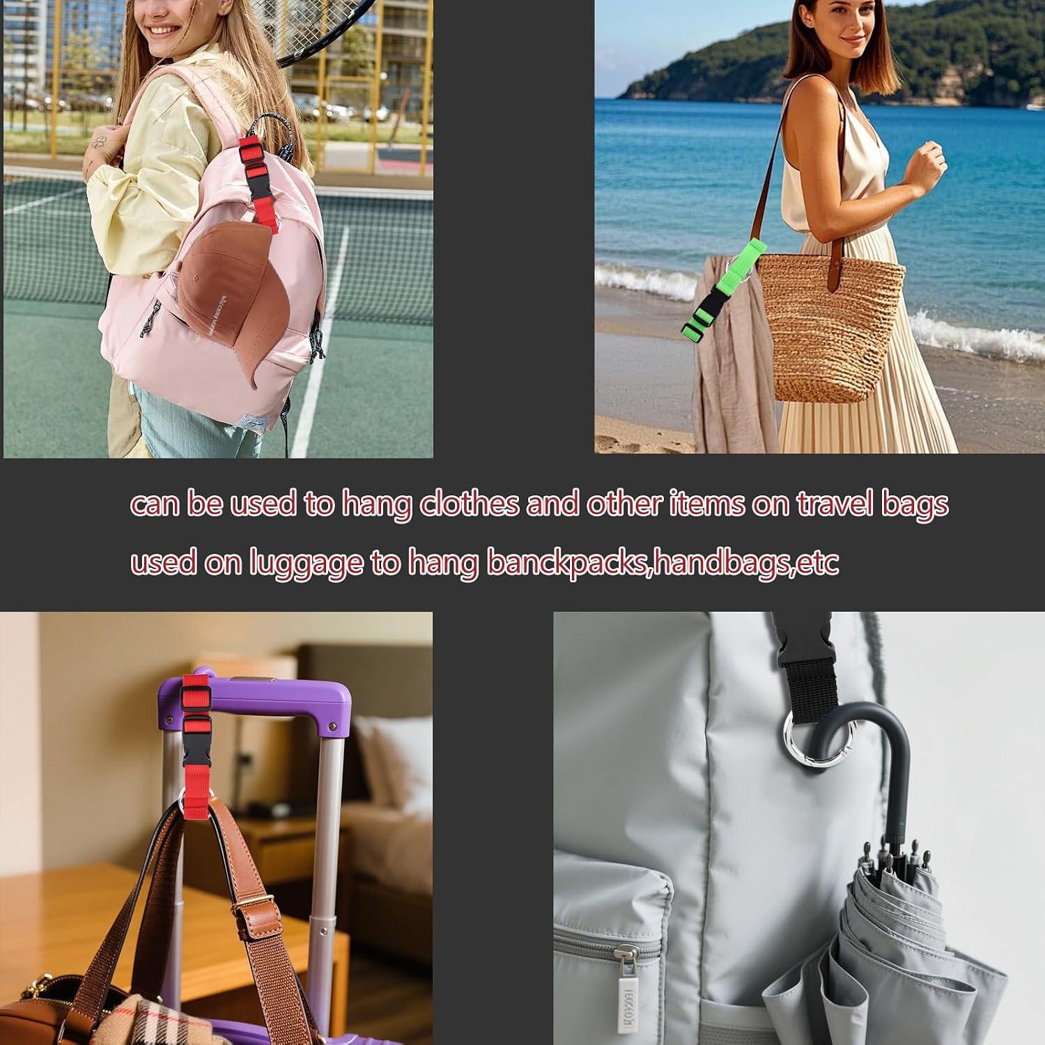 6 Pcs Travel Suitcase Strap, Luggage Nylon Straps Suitcase Belts Add a Bag Luggage Straps Heavy Duty Adjustable Suitcase Belt to Attach Suitcase Bum Bag Extender Strap, Adjustable Strap for Bag