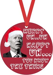 Funny Joe Biden Mumbling Christmas Ornament | Anti-Biden Hanging Ornament with Funny Quote