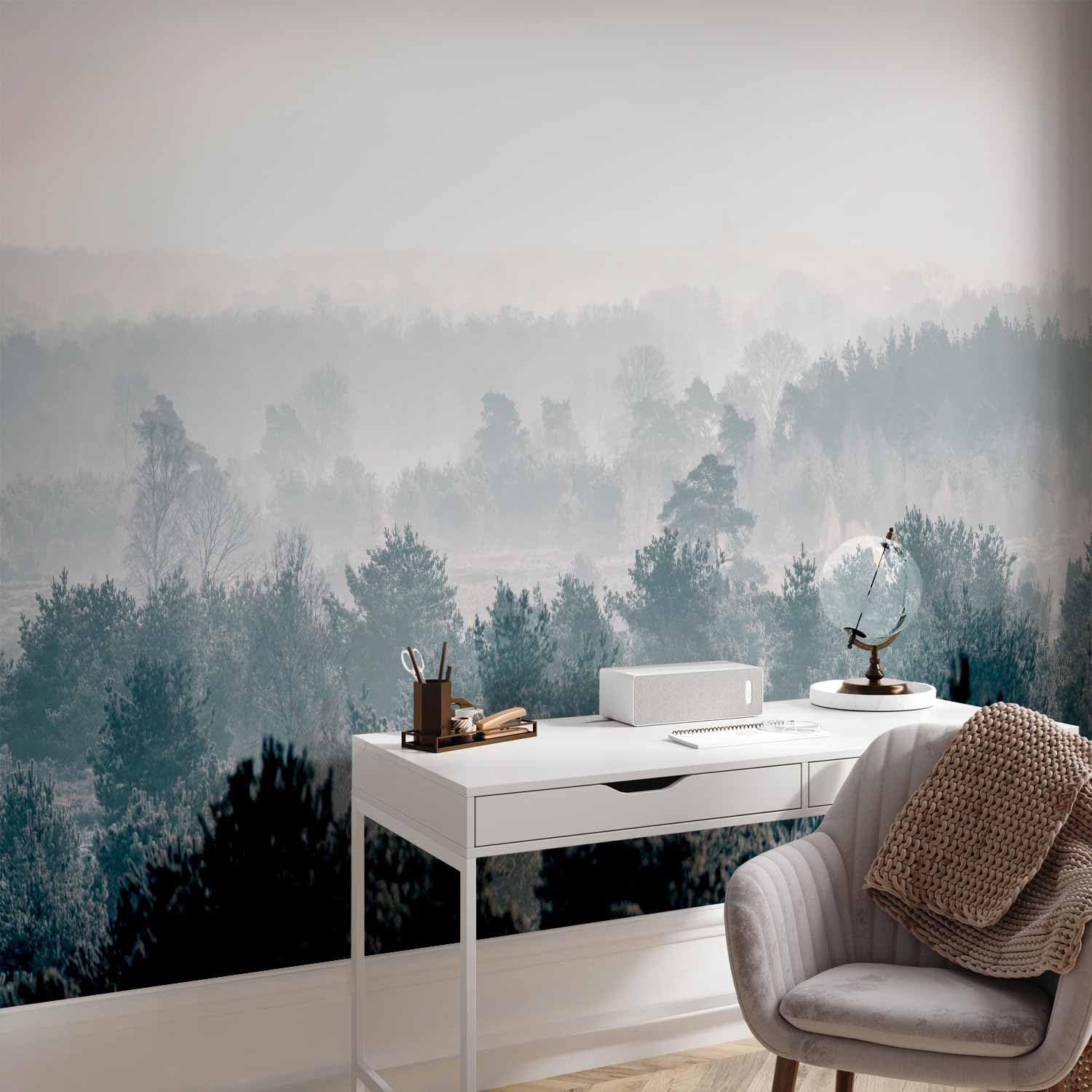 murando Fotomurales Bosque 350x256 cm XXL Papel pintado tejido no tejido | Decoración de Pared decorativos Murales moderna de Diseno Fotográfico Niebla Naturaleza