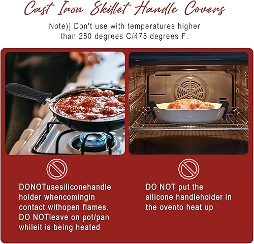 Vista 56 de Joyhalo joyhalo - Juego de 6 fundas para mango de sartén de hierro fundido, resistentes al calor, fundas de mango de sartén de hierro fundido