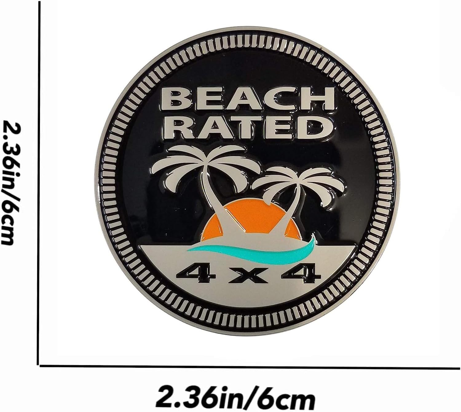 4 x 4 Metal Automotive Badge 3D Metal Emblems Round Emblem Decals Car Badge Decals Stickers Compatible with Jeep Wrangler Vehicles Trucks SUV (C) - Image 4