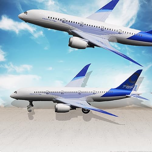 Miniatura 3 de OTONOPI Airplane Toys Bump and Go Airlines - Juguete de avión de metal fundido a presión con luces y sonidos para niños, color azul