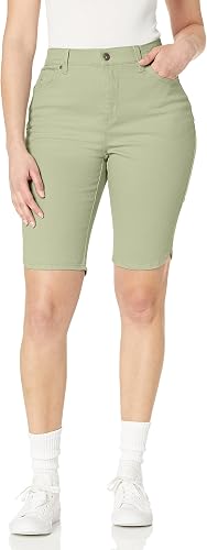 Gloria Vanderbilt Womens Amanda Bermuda Shorts, Matcha Latte, 6 US
