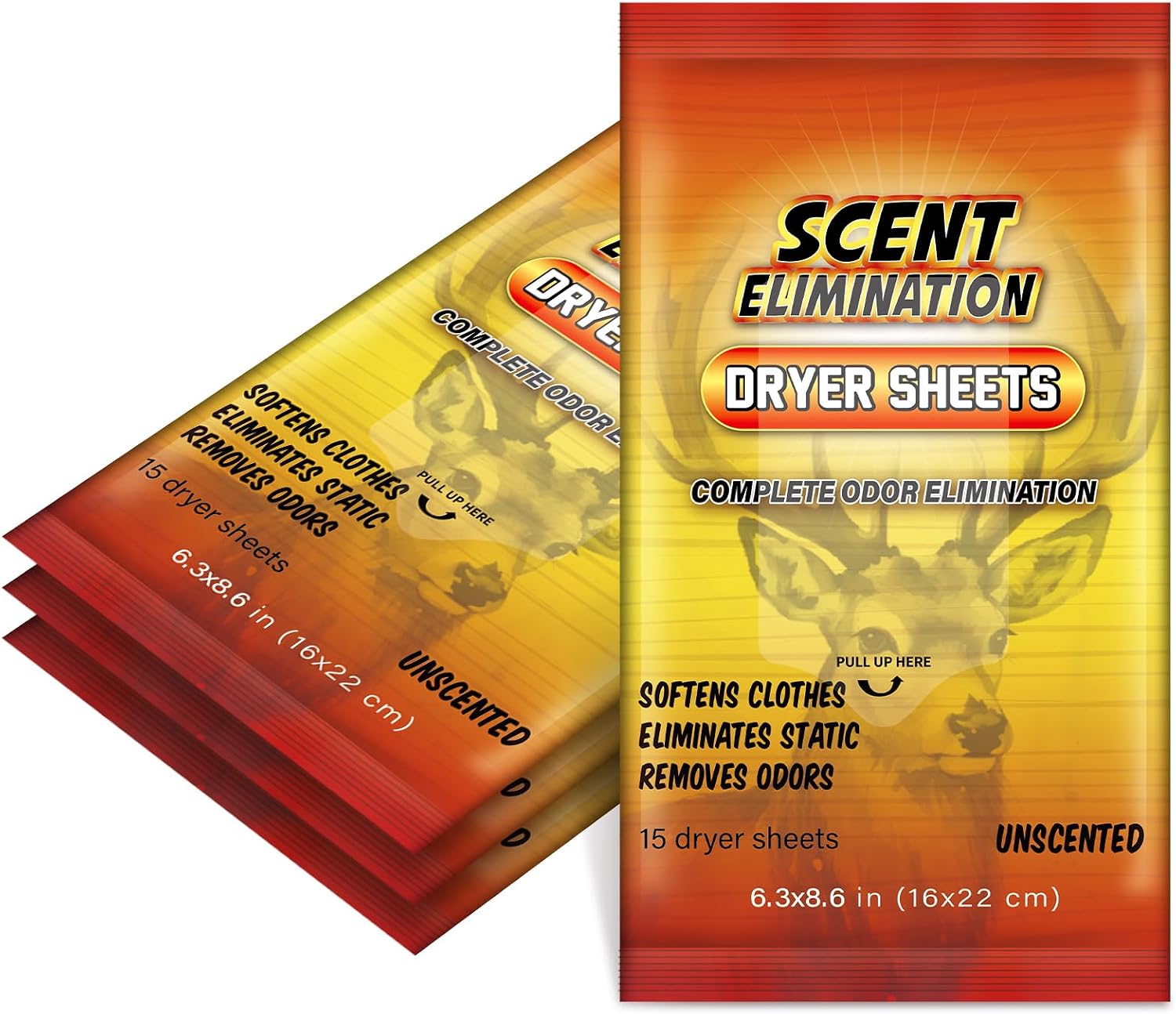 4 Pack 60 Pieces Scent Elimination Dryer Sheets Scent Free Dryer Sheets for Hunting Hunters Fabric Softener for Fabrics Deer Clothes Hunting Accessories
