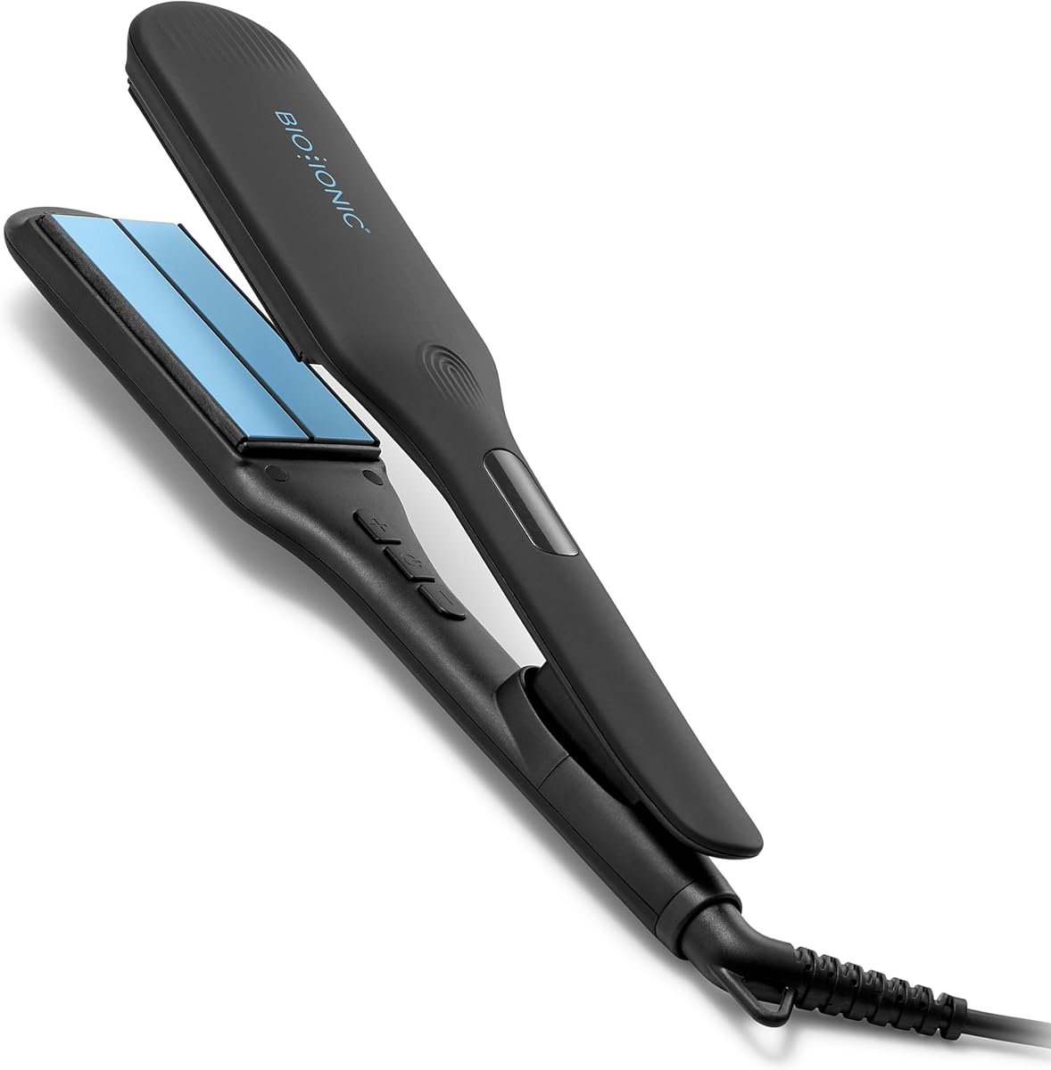 OnePass Styling Flat Iron - Moisturizing Heat Hair Straightener with Silicone Speed Strips, Digital Temperature Control to 450°F, Auto Shut-Off, Shine-Boosting Plates