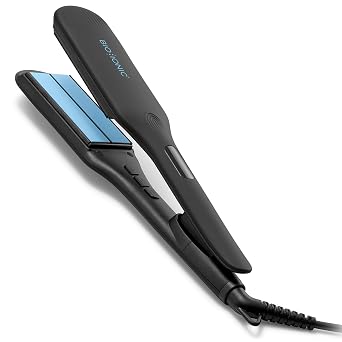Bio Ionic OnePass Styling Flat Iron - Moisturizing Heat Hair Straightener with Silicone Speed Strips, Digital Temperature Control to 450F, Auto Shut-Off, Shine-Boosting Plates