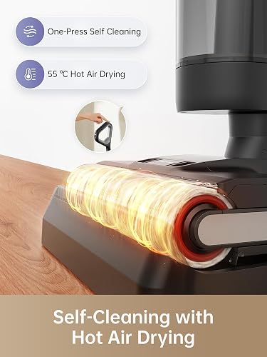 dreame H12 Pro Aspirateur Eau et Poussière Intelligent Sec et Humide sans Fil, Séchage àl'air Chaud, Nettoyage des Bords, Réservoir Eau 900 ML, Autonomie de 35 Min, Écran LED - 3