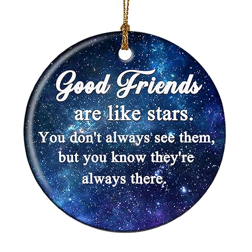Good Friend Christmas Ornaments Friends Bestie Ornaments 3" Friendship Xmas Tree Ornaments Decorations Gifts for Women Men Friends