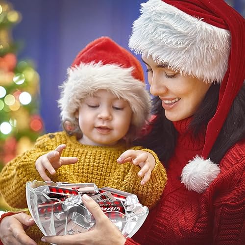 Miniatura 4 de 90 piezas de decoración de barra de caramelo de Navidad, a cuadros rojos y negros, mini chocolates de caramelo, calcomanías de envoltura de barra de