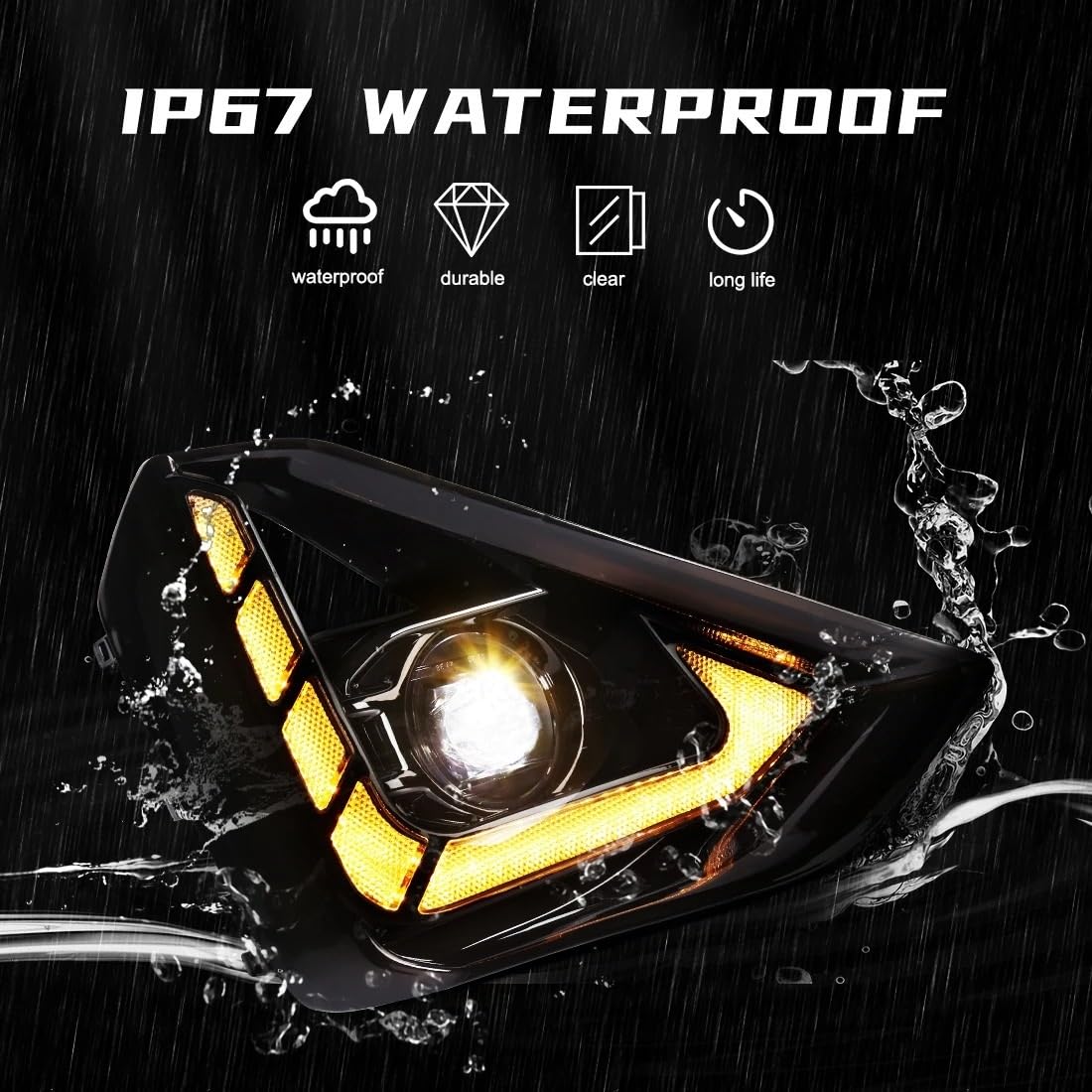 Luz Diurna LED Para Isuzu Para D-max 2024 2025 Conjunto Faros Antiniebla Intermitentes Delanteros Conducción 12V Luces Antiniebla Luz Niebla(Yellow and White)