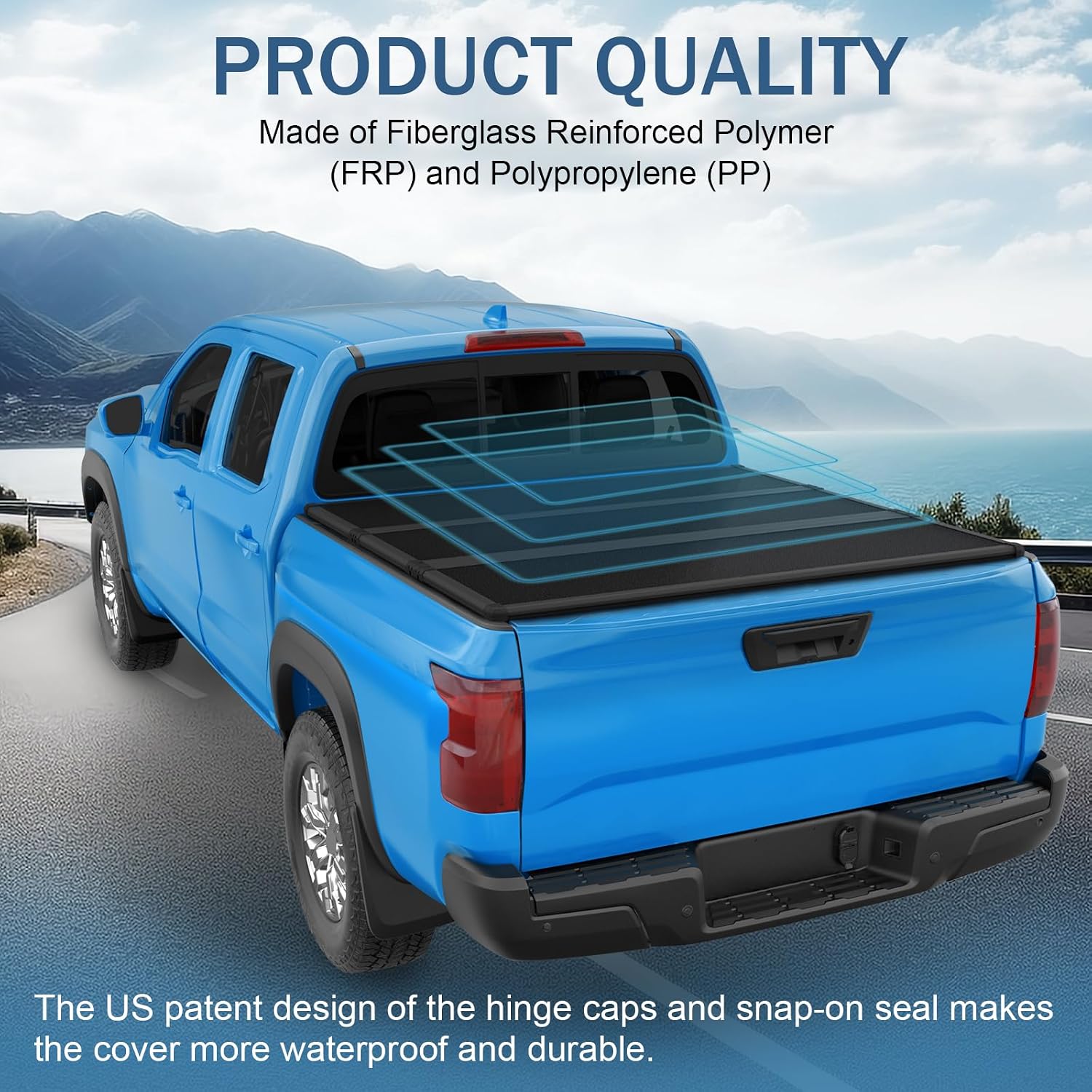 DICMIC Hard Tri-Fold Truck Bed Tonneau Cover Compatible with 2017-2023 Nissan Titan 5.5FT Bed