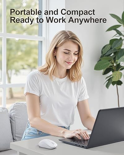 Miniatura 7 de Mouse inalámbrico USB para computadora portátil, Mac, mouse inalámbrico de 2.4 GHz con 6 botones, 5 niveles ajustables 4000 DPI, mouse óptico