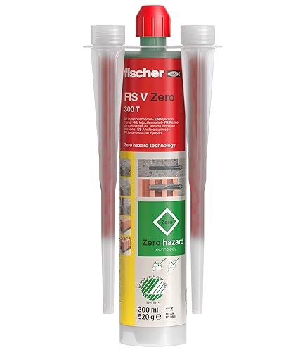 fischer Mortero de inyección FIS V Zero 300 T, mortero universal para uso en interiores y exteriores, aplicación y eliminación respetuosa con el