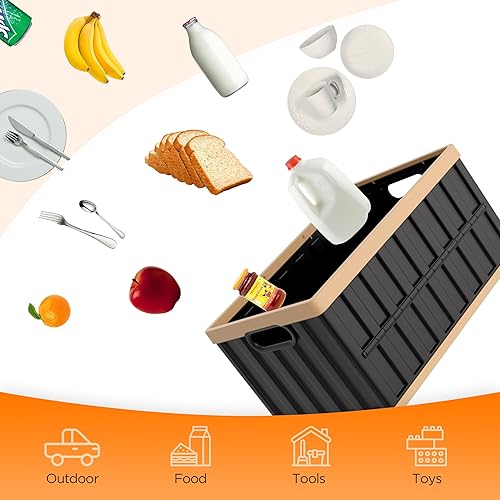 Miniatura 4 de ITYLIFE CITYLIFE Paquete de 4 contenedores de almacenamiento plegables, contenedores de almacenamiento de plástico apilables de 64 litros para