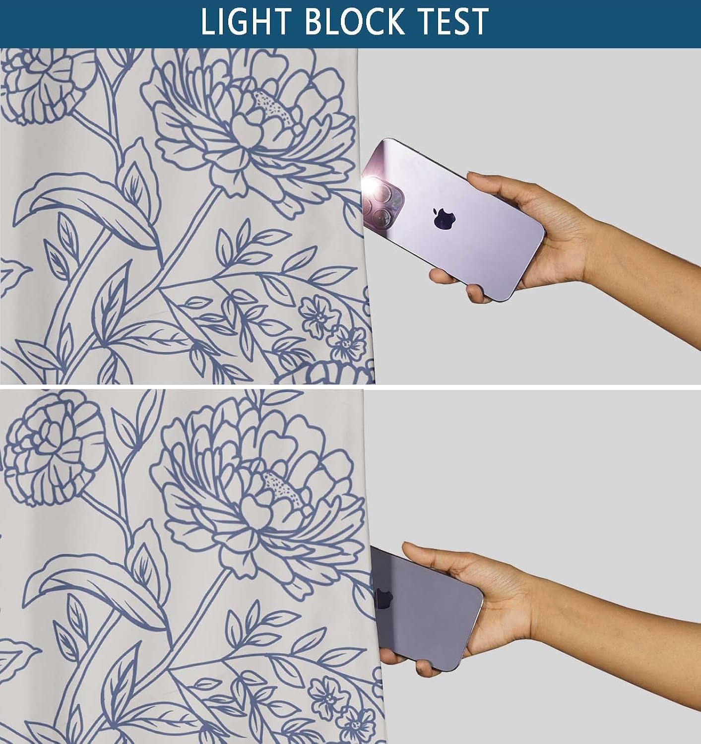 Floral Sketch Design Blackout Curtains - Set of 2 Panels, 42 x 63 Inches Each - Light Blocking & Thermal Insulated Drapes with Grommet Top for Bedroom & Living Room - Beige
